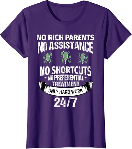 Vista 13 de Camiseta No Rich Parents Just Only Hard Work, Negro -, Pequeña