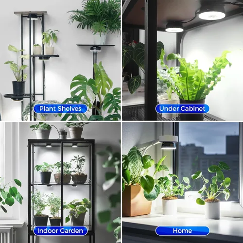 Vista 7 de Barrina Orbgrow OG09 Puck - Luz LED de crecimiento, 5000 K 9 W (equivalente a 135 vatios), luces de plantas para plantas de interior de espectro