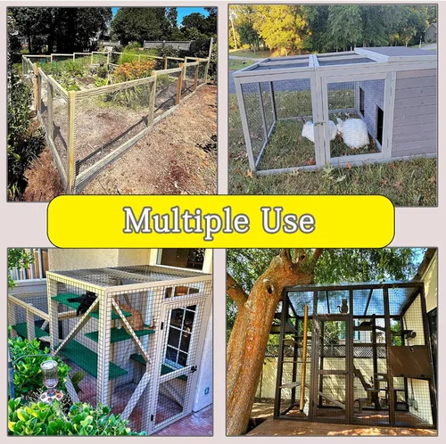 Vista 5 de Valla de alambre soldada con revestimiento de PVC de protección vegetal de 24 pulgadas x 50 pies, negro, 2 x 3 pulgadas, paño de hardware recubierto