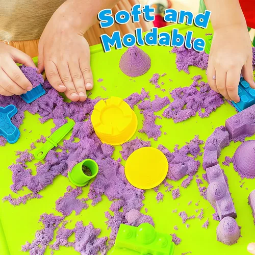 Vista 6 de Dshengoo Paquete de 12 arenas de juego coloridas, 8 libras para manualidades, kit de arte de arena, recarga sensorial a granel para niños, Navidad