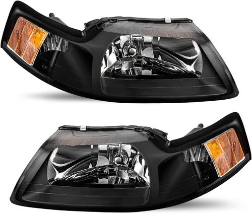 Vista 13 de Conjunto de faros halógenos estilo OE JSBOYAT para Ford Mustang 1999 a 2004