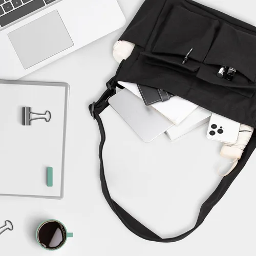 Vista 7 de JBB Bolso bandolera de lona para mujer con múltiples bolsillos para viajes y escuela