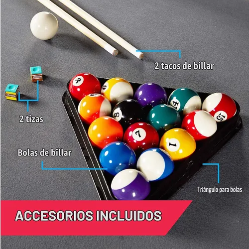 Vista 6 de MD Sports Mesa de Billar Titan de 7.5', Mesa de Billar con Bolsillo de Caída, Patas Duraderas de Acero con Juego de Bolas y Tacos de Billar