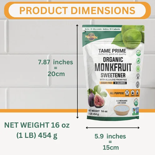 Vista 3 de Monje orgánico con alulosa de higos blancos 1 LB y marrón 1 LB