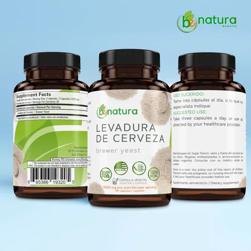 Vista 9 de Levadura de Cerveza (Cápsula de levadura de cerveza) – 1500 mg por porción, 90 cápsulas vegetales – 100% natural, fabricado en Estados Unidos