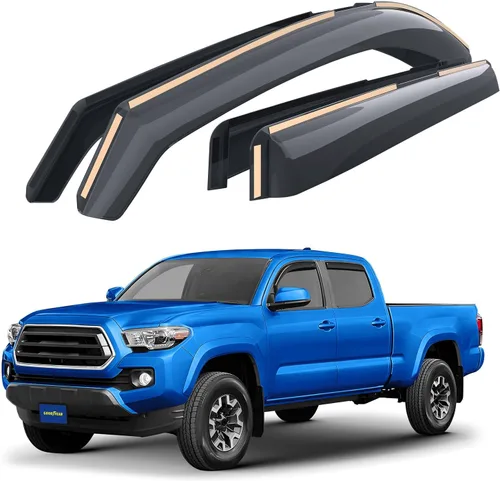 Vista 10 de Goodyear Deflectores de ventana inastillables en el canal para camiones Ford F-150 2009-2014 SuperCrew, protectores de lluvia, viseras de ventana