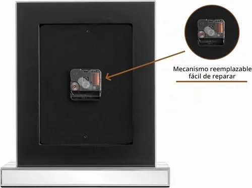 Vista 8 de SHYFOY Reloj de escritorio con espejo, reloj de mesa silencioso de lujo Plata