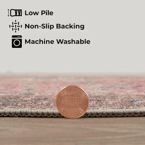 Vista 171 de GLN Rugs Traditional Collection - Alfombra de felpilla lavable a máquina, tradicional lavable, antideslizante, alfombra de felpilla de pelo corto