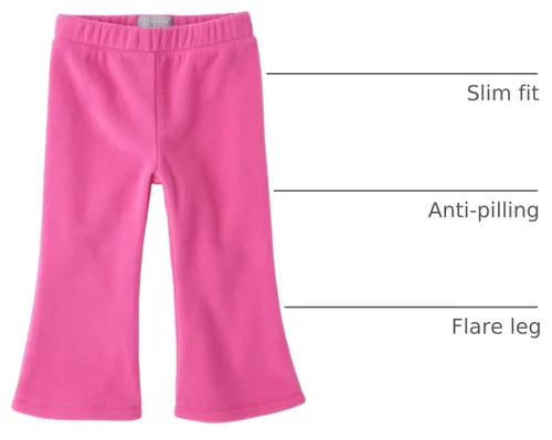 Vista 2 de The Children's Place Pantalones de forro polar cálido para bebés y niñas pequeñas con ajuste elástico