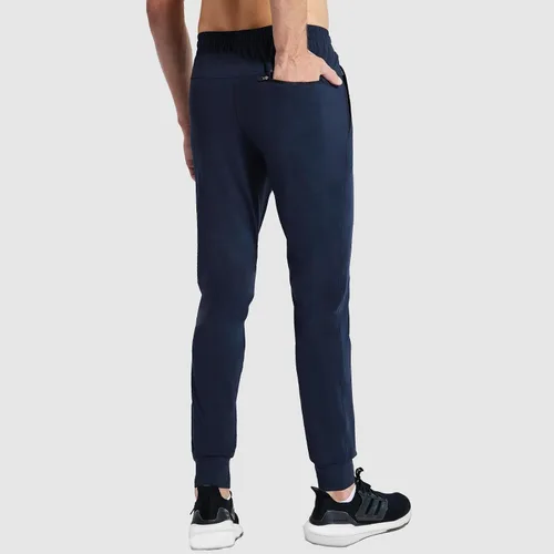 Vista 5 de Haimont Pantalones deportivos para hombre con bolsillos con cremallera, cintura elástica, ligeros, para correr, entrenamiento, gimnasio