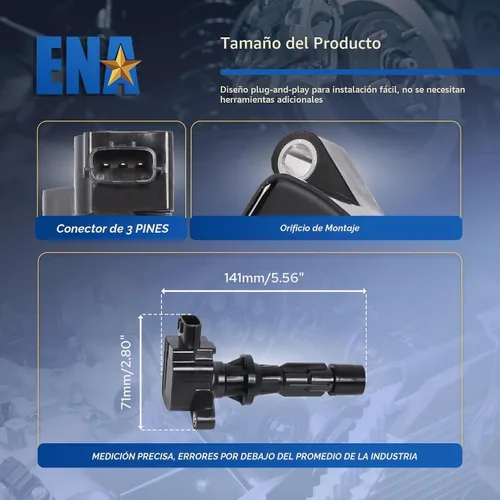 Vista 7 de ENA Juego de 4 bobinas de encendido 2.0L 2.3L L4 compatibles con Mazda 3 6 CX-7 MX-5 CX7 MX5 2006 2007 2008 2009 2010 2011 2012 2013 2014 2015