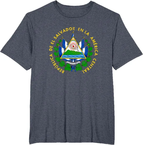 Vista 75 de Escudo de armas de El Salvador Salvadoran Distressed Design T-Shirt