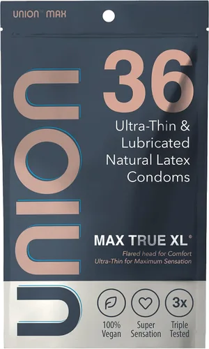 Vista 8 de UNION SNUG (49mm) 36 unidades, Látex natural, Ultradelgado, Lubricado, Varilla recta