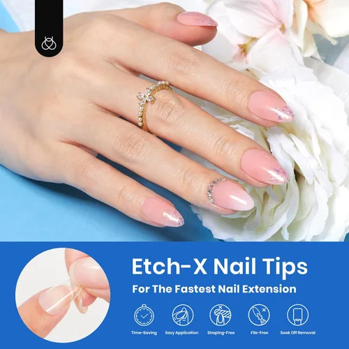 Vista 2 de Beetles Gel Nail Tips Easy Nail Extension Etch X Nail Tips 504Pcs