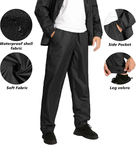 Vista 4 de SWISSWELL Black Rain Suits for Men Waterproof Golf Rain Gear Lightweight Raincoat Jacket and Rain Pants