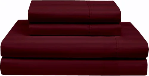 Vista 14 de Rajlinen Juego de sábanas de algodón Giza de tamaño individual, 100% algodón egipcio Giza certificado, juego de sábanas de lujo de 4 piezas Borgoña