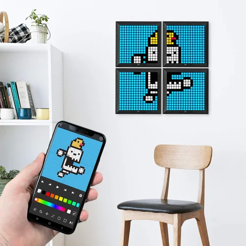 Vista 4 de Divoom Pixoo Pixel Art Display y altavoz Bluetooth retro Ditoo Pro - Pixel Art personalizable, Bluetooth 5.0, para decoración creativa y diversión