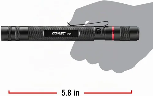 Vista 9 de COAST HP3R - Linterna LED recargable de 500 lúmenes con enfoque giratorio, color negro