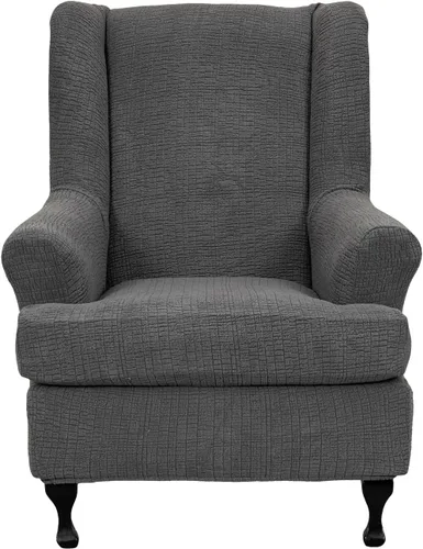 Vista 81 de Eco-Ancheng Funda para silla Wingback, 2 piezas, respaldo de ala, fundas de elastano para sillón con respaldo de ala, fundas para sillón con parte