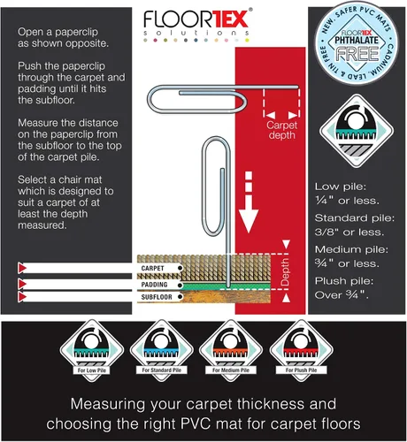 Vista 10 de FLRFR1130025EV Cleartex Advantagemat - Felpudo rectangular de PVC para alfombras de pelo bajo 1/4