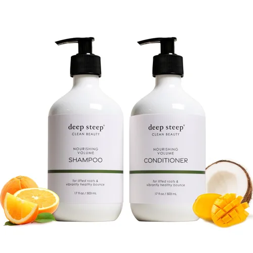 Vista 8 de Deep Steep Curl Defining Shampoo & Conditioner, 17 oz – Champú hidratante con manteca de karité, aloe vera, proteína de arroz, aceite de menta – Sin