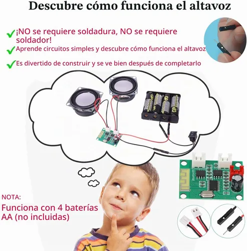Vista 2 de CYOEST Kit de caja de altavoz Bluetooth DIY Amplificador de sonido electrónico - Construye tu propio altavoz Bluetooth portátil con estuche