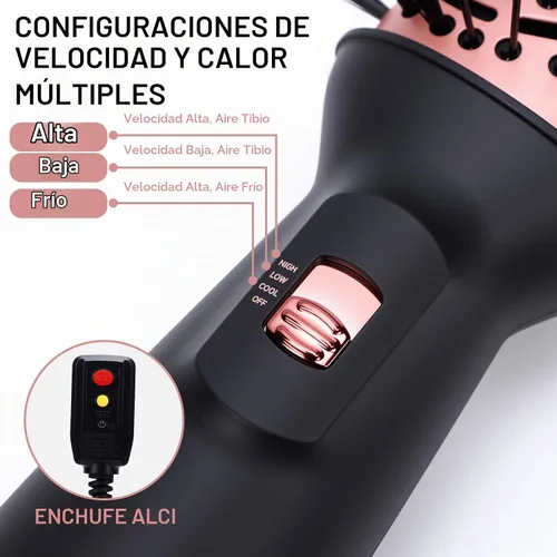 Vista 5 de Pequeño cepillo secador de pelo de un solo paso Secador iónico Eliminar