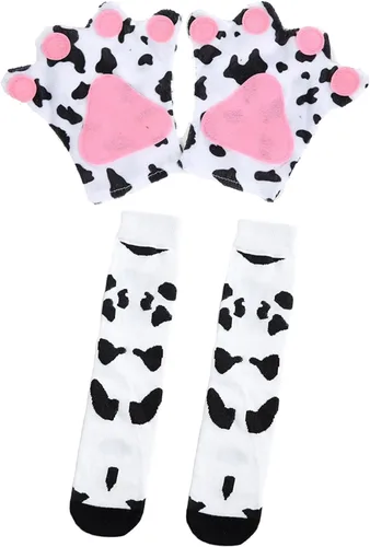 Vista 6 de Pikpops 7Pcs Girls Dalmatian Costume Set with Tutu Skirt, 100th Day of School Costume 101 Dalmatian Dog Dress Up Outfits Kids