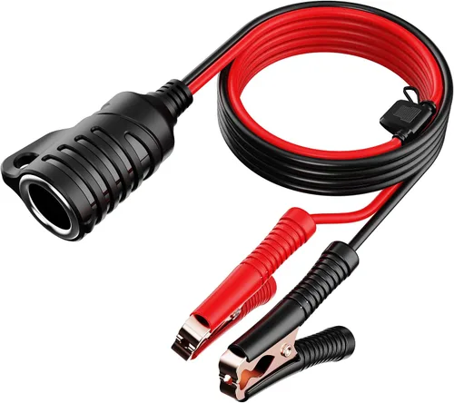 Vista 10 de Cable de extensión para encendedor de cigarrillos, 4 pies/12 V/120 W/15 A, compatible con bomba de compresor de aire e inflador de neumáticos