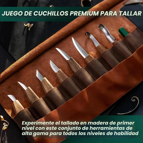 Vista 2 de BeaverCraft Kit de tallado de madera de lujo S18X - Juego de cuchillos para tallar madera - Juego de herramientas para tallar cucharas