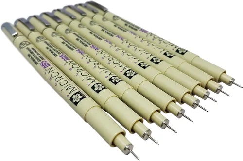 Vista 4 de Sakura Pigma Micron Pen 005 Rotulador de tinta negra rotulador, tinta de pigmento archival, punta fina para bolígrafos de dibujo de artistas, juego