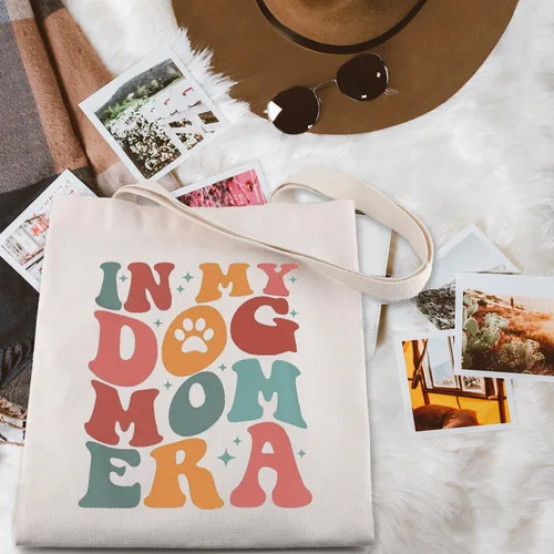 Vista 3 de ENSIANTH Bolsa de mano In My Dog Mom Era Puppy Mama -Animal Lover - Regalo para el Día de la Madre Best Mama Ever Pet Mother Bolsa de compras