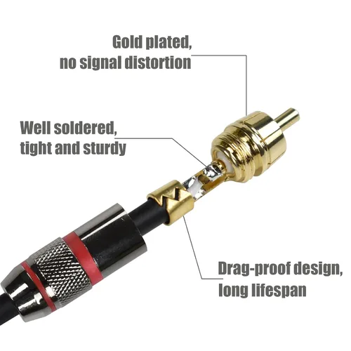 Vista 3 de Adaptador de cable doble RCA macho a doble XLR macho, 3.3 pies desequilibrado L/R RCA a XLR cable de enchufe de fono, cable de salida izquierdo