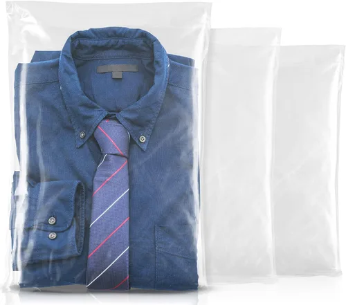 Vista 9 de Bolsas de embalaje transparentes, 12 x 18 pulgadas. Paquete de 100 bolsas de plástico de polietileno para ropa o juguetes. Embalaje de camisa