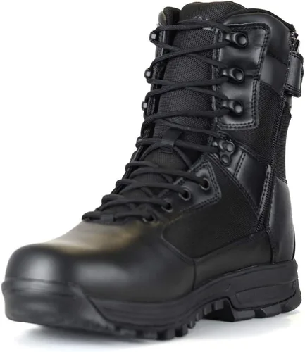 Vista 5 de LA Police Gear Sector - Botas tácticas con cremallera lateral de 8 pulgadas, botas tácticas para hombre, botas negras para hombre