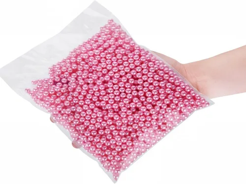 Vista 4 de HBlife - Cuentas de maquillaje para pinceles, perlas de imitación artísticas, 1100 cuentas redondas de perlas para sujetar brochas de maquillaje Rosa
