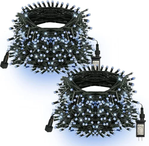 Vista 8 de TW SHINE - Luces de Navidad que cambian de color, 200 luces LED RGB de 66 pies, luces de Halloween para exteriores con control remoto, impermeables