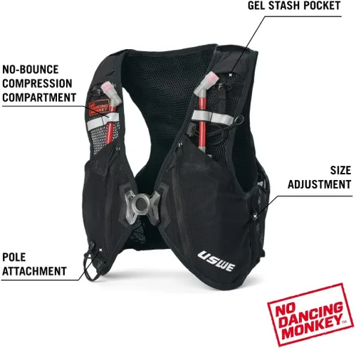 Vista 2 de USWE Pace - Mochila de hidratación para correr con 2 x 16.9 fl oz UltraFlask, mochila para hombre y mujer