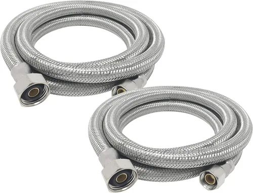 Vista 6 de PROCURU - Conector de manguera de grifo FIP de 12 pulgadas (1 pie) x 3/8 pulgadas Comp x 1/2 pulgadas, línea de suministro trenzada de acero