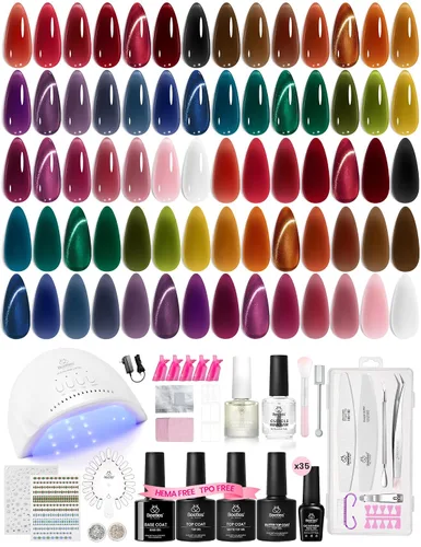 Vista 21 de Beetles - Kit de esmalte de uñas de gel con luz UV, 20 colores, juego de 31