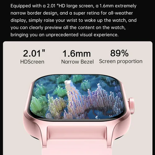 Vista 4 de Reloj inteligente para mujeres y hombres (respuesta/hacer llamadas) de 2.01 pulgadas, relojes inteligentes para teléfonos iOS y Android, reloj Dorado