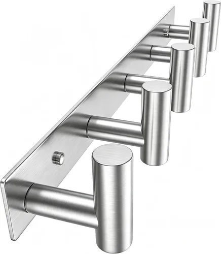 Vista 22 de Perchero de Pared Montado - 3 Ganchos, Ganchos de Pared de Acero Inoxidable Resistente para Toalla, Bolso de Abrigo, Perchero para Sombreros Negro
