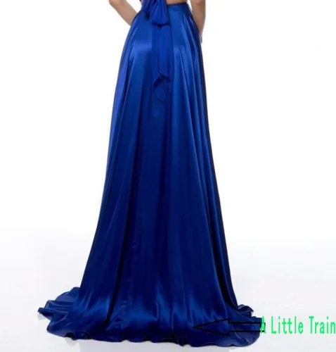 Vista 3 de Diydress - Faldas de raso divididas para mujer, longitud al suelo, cintura alta, formales para fiesta de graduación con cierre de cremallera, -, 26
