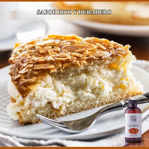 Vista 6 de Happy Home Emulsión aromatizante natural de sabor a almendra para hornear, certificado Kosher, 4 onzas.