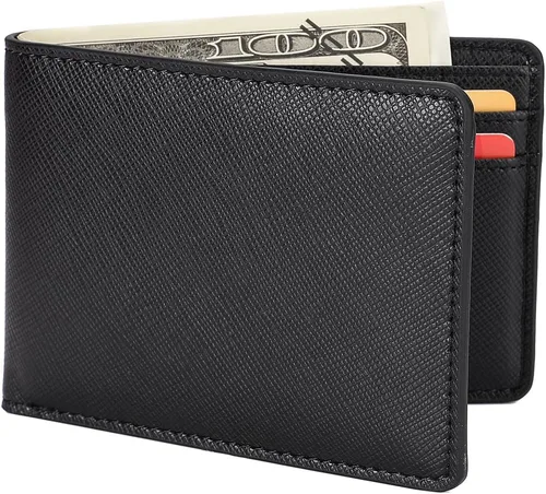 Vista 2 de Cartera de bolsillo frontal para hombre, con bloqueo RFID, S