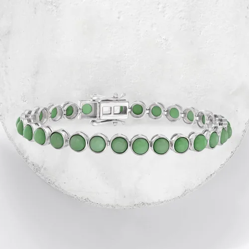 Vista 3 de Ross-Simons Pulsera de tenis con piedras preciosas en plata de ley de 15 quilates, Gema, Amatista
