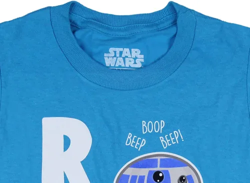 Vista 3 de Star Wars R Is For R2-D2 - Camiseta para niños pequeños 3T Azul