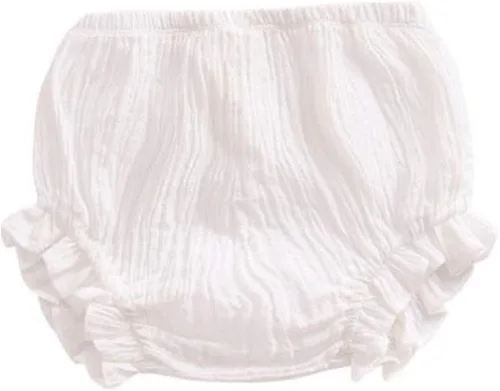 Vista 4 de LOOLY Baby Bloomers - Pantalones cortos unisex de mezcla de lino y algodón A-Negro