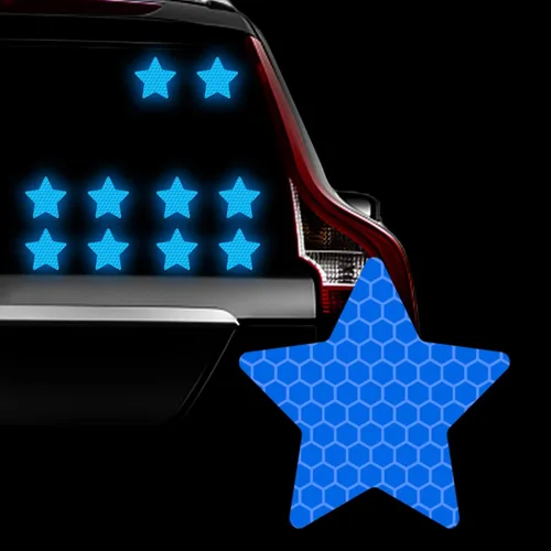 Vista 11 de 10 calcomanías de vinilo de corazón para automóviles, cubierta reflectante de alta intensidad para arañazos, calcomanías para parachoques de Azul