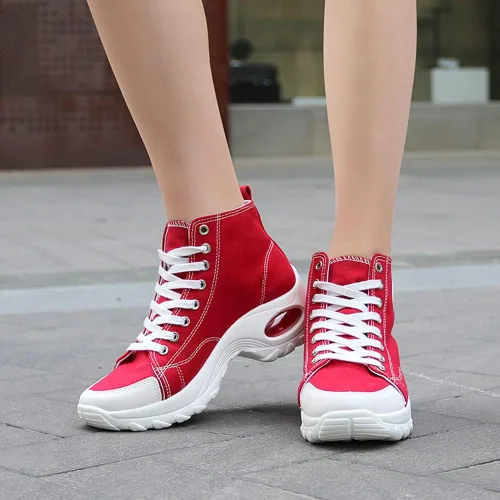 Vista 2 de Zapatos deportivos de lona con suela alta para mujer